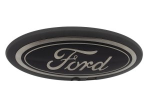 Ford F-150 Emblem Kit - Front + Rear - Ford Racing - With Camera Provision + Smoked Chrome Oval - Black - `18-`20 Ford F-150 Emblem Kit - Front + Rear - Ford Racing - With Camera Provision + Smoked Chrome Oval - Black - `18-`20